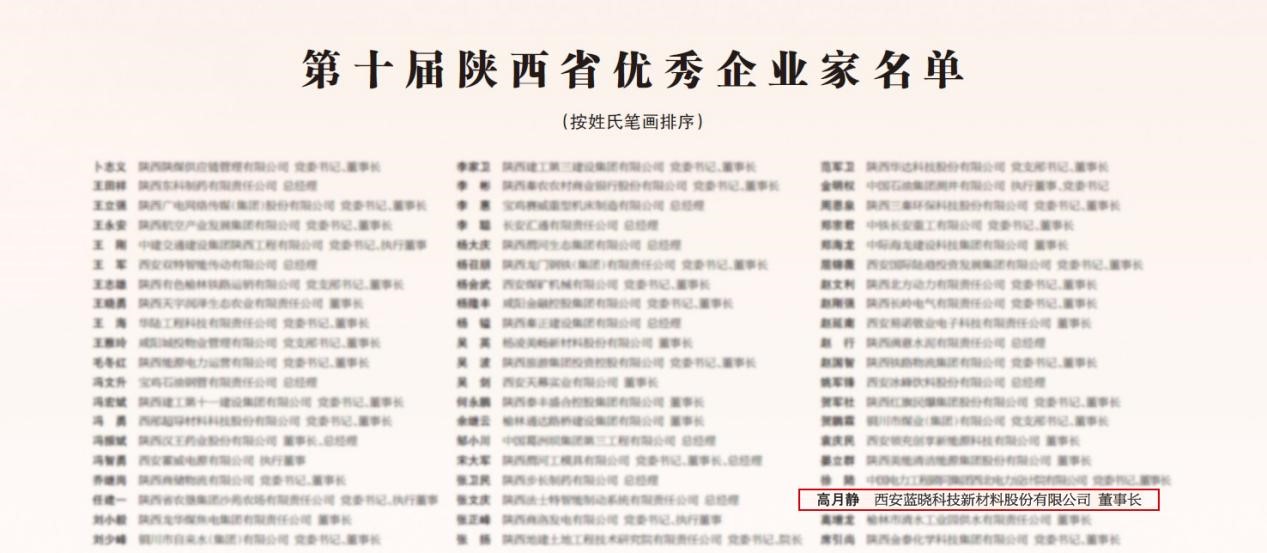 pp电子科技入选“陕西省民营企业50强”，董事长高月静获评“陕西省优良企业家”